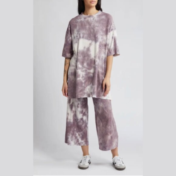 Lex Ribbed Playsuit in Cloudy Tie Die - Picture 1 of 6